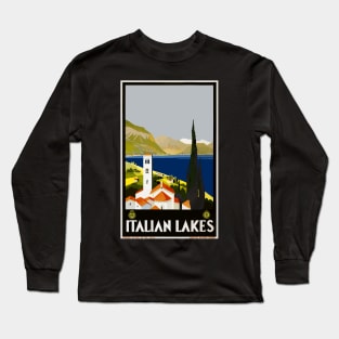 Italian Lakes travel poster Long Sleeve T-Shirt